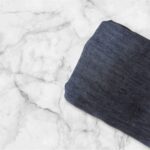 Dark navy Marble Ruffled Cotton