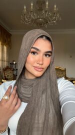 Brown Ruffled Cotton