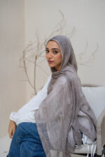 Grey Mist Messy Chiffon