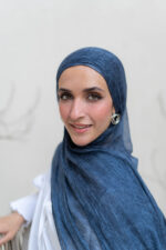 Navy Blue Messy Chiffon - Image 2