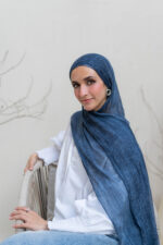 Navy Blue Messy Chiffon