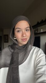 Dark Brown Messy Chiffon