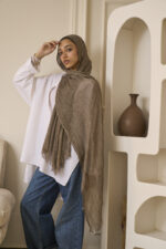 Chocolate Brown Ruffled Cotton - Image 3