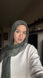 Dark olive Messy Chiffon