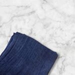 Navy Blue Marble Ruffled Cotton - Image 3