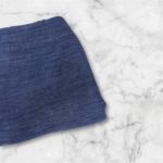 Navy Blue Marble Ruffled Cotton - Image 2