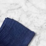 Navy Blue Marble Ruffled Cotton - Image 4