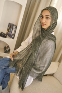 Dark olive Messy Chiffon - Image 2