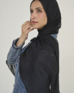 Black Linen scarf - Image 4