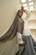 Smoky taupe Messy Chiffon