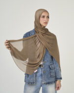 Olive Linen scarf - Image 2