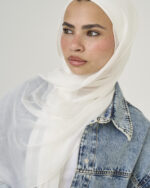 Off white Linen scarf - Image 2