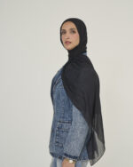 Black Linen scarf - Image 2