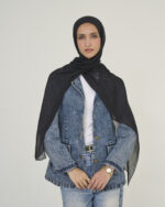 Black Linen scarf - Image 3