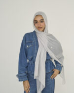 Silver grey Linen scarf - Image 2