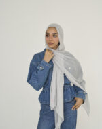 Silver grey Linen scarf
