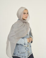 Grey Linen scarf - Image 4
