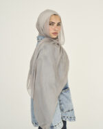Grey Linen scarf - Image 3