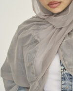 Grey Linen scarf - Image 5