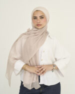 Mink beige Linen scarf - Image 2
