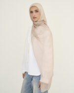 Rose Beige Linen scarf - Image 4