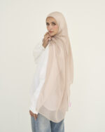 Rose Beige Linen scarf - Image 2