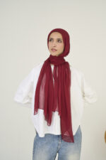 Marron Linen scarf - Image 3