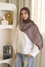 Brown Linen scarf - Image 2