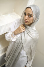Light Grey Messy Chiffon