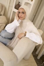 Cream Messy Chiffon